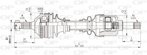 OPEN PARTS Приводной вал DRS6329.00